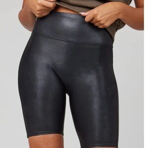 Heimish Black High-Waisted Bike Shorts Faux Leather NEW Size S
